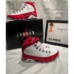Air Jordan 9 Retro "WHITE GYM RED" 201 RARE - Size 9 - 302370 160 (11433-2)